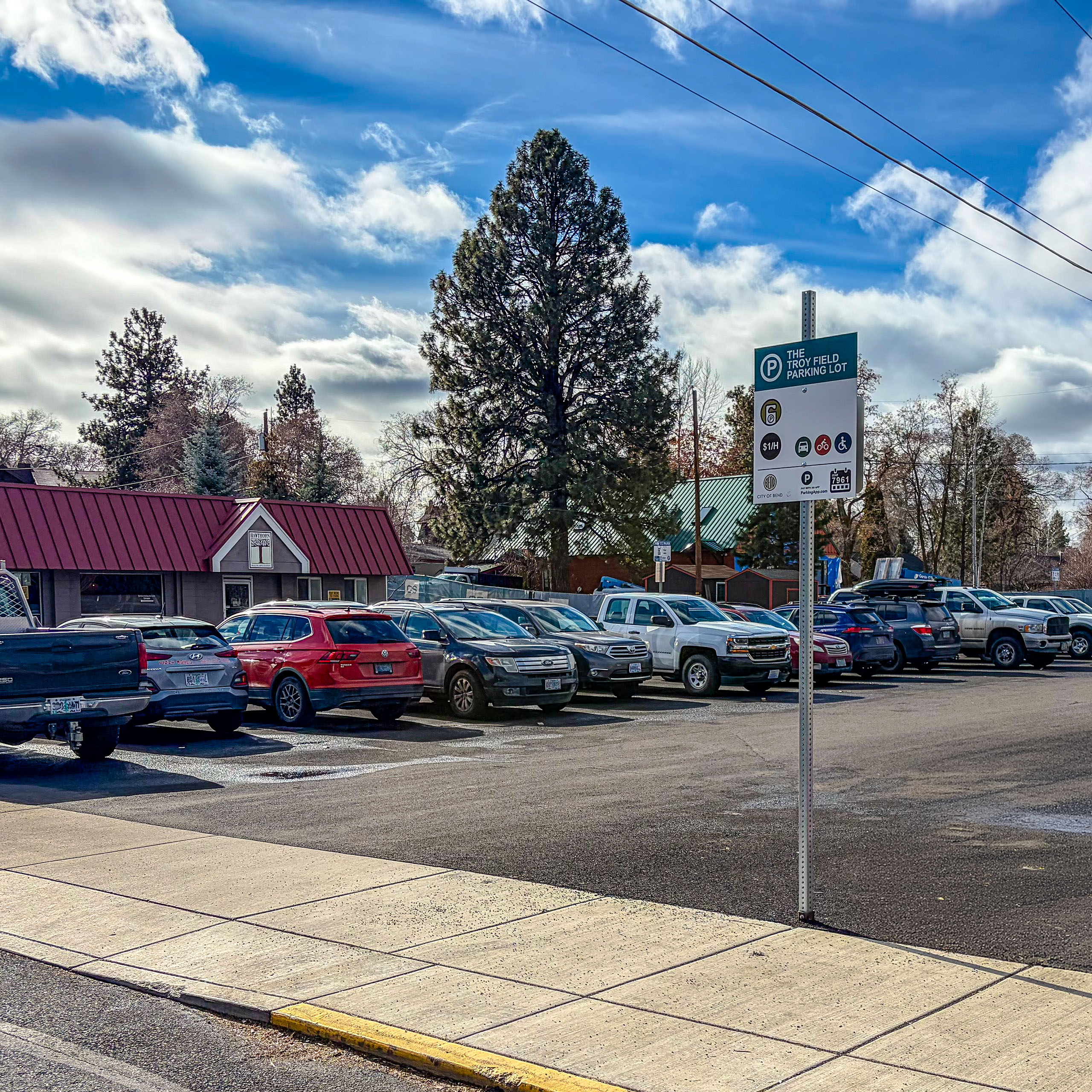 Troy Field parking lot.