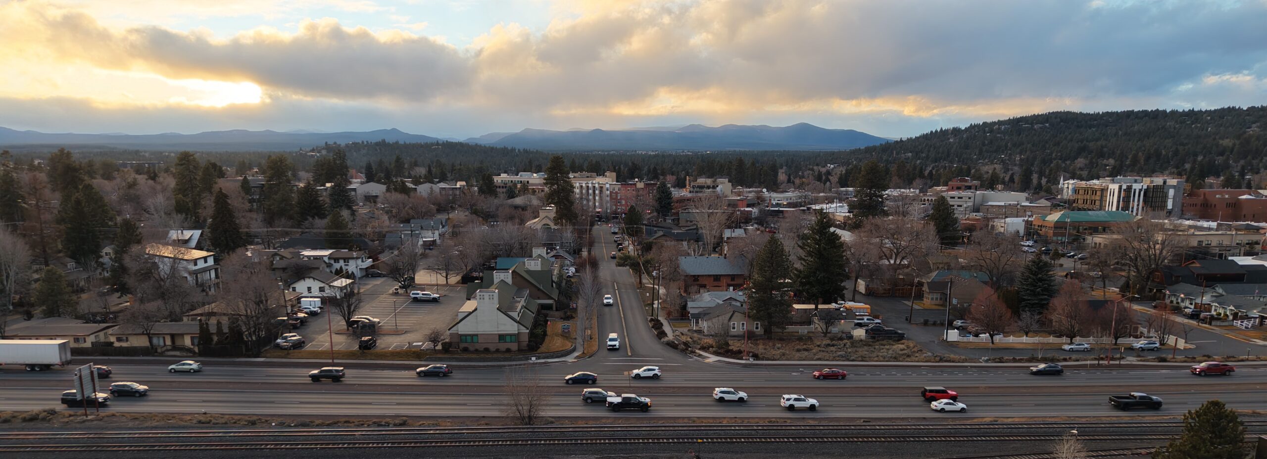 Looking west at Hawthorne Avenue and surrounding area west of the parkway