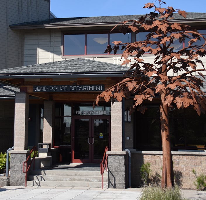 Exterior of the front lobby of the Police Station.