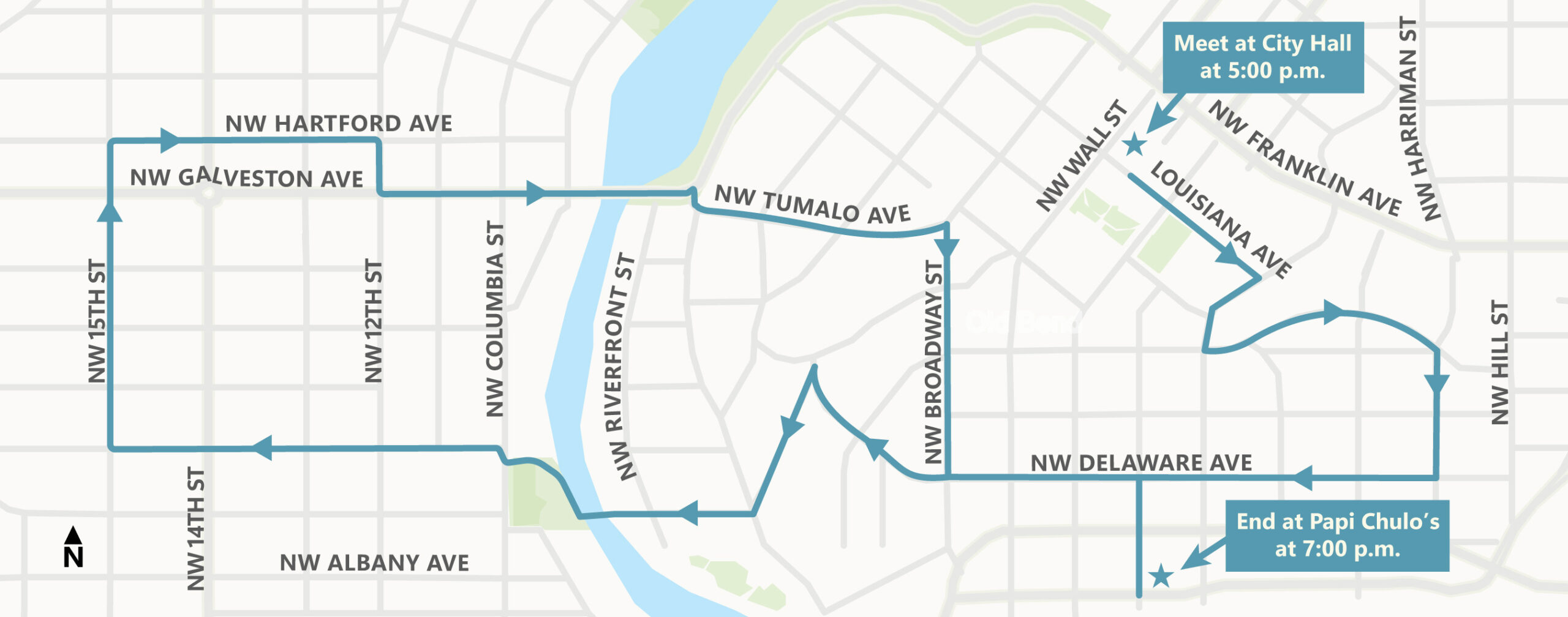 Mapa de la ruta en bicicleta.