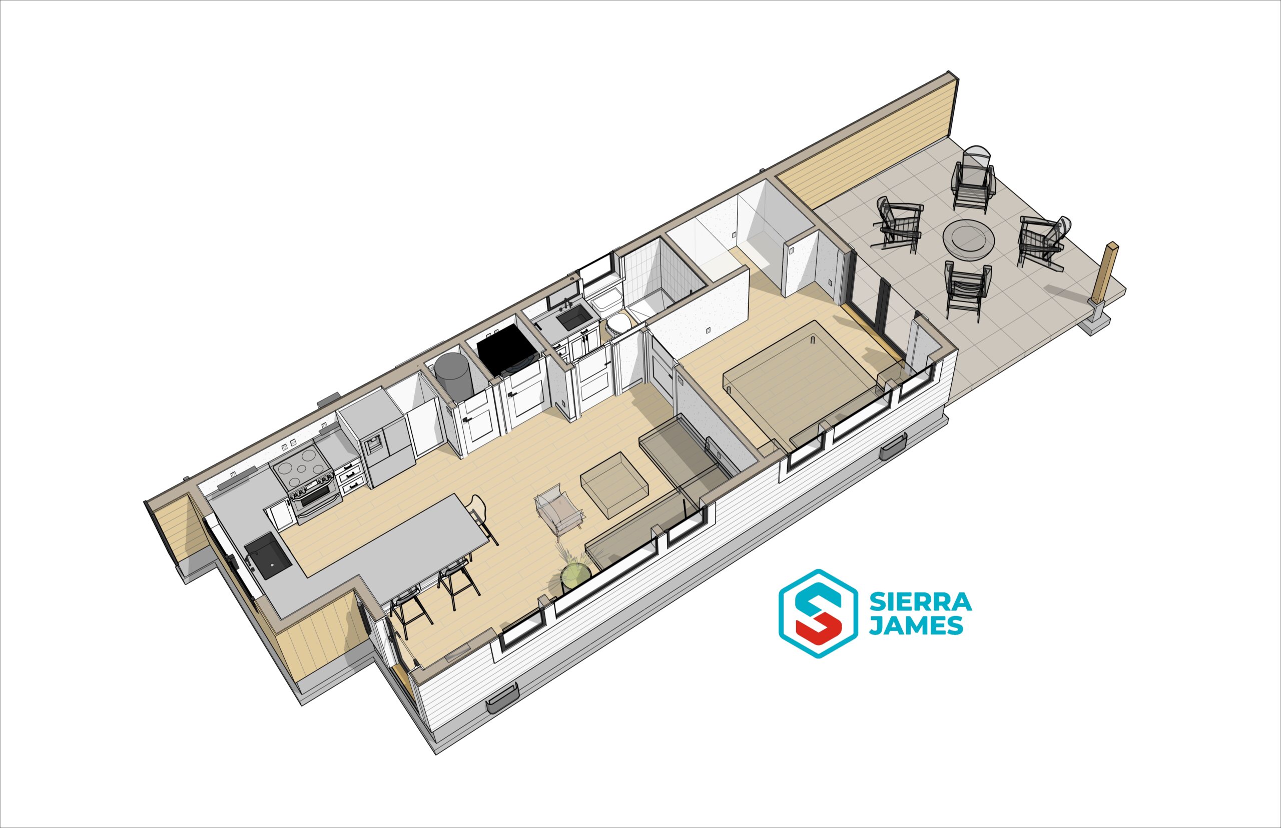 2026-04-14 Modern Mill House - Sheet - C2 - 3D FLOOR PLAN