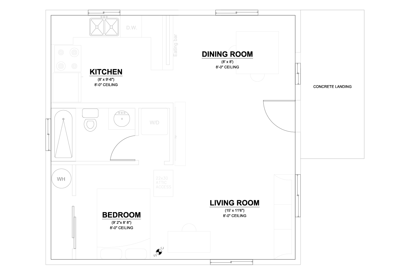 The Joel pre-approved ADU floorplans.