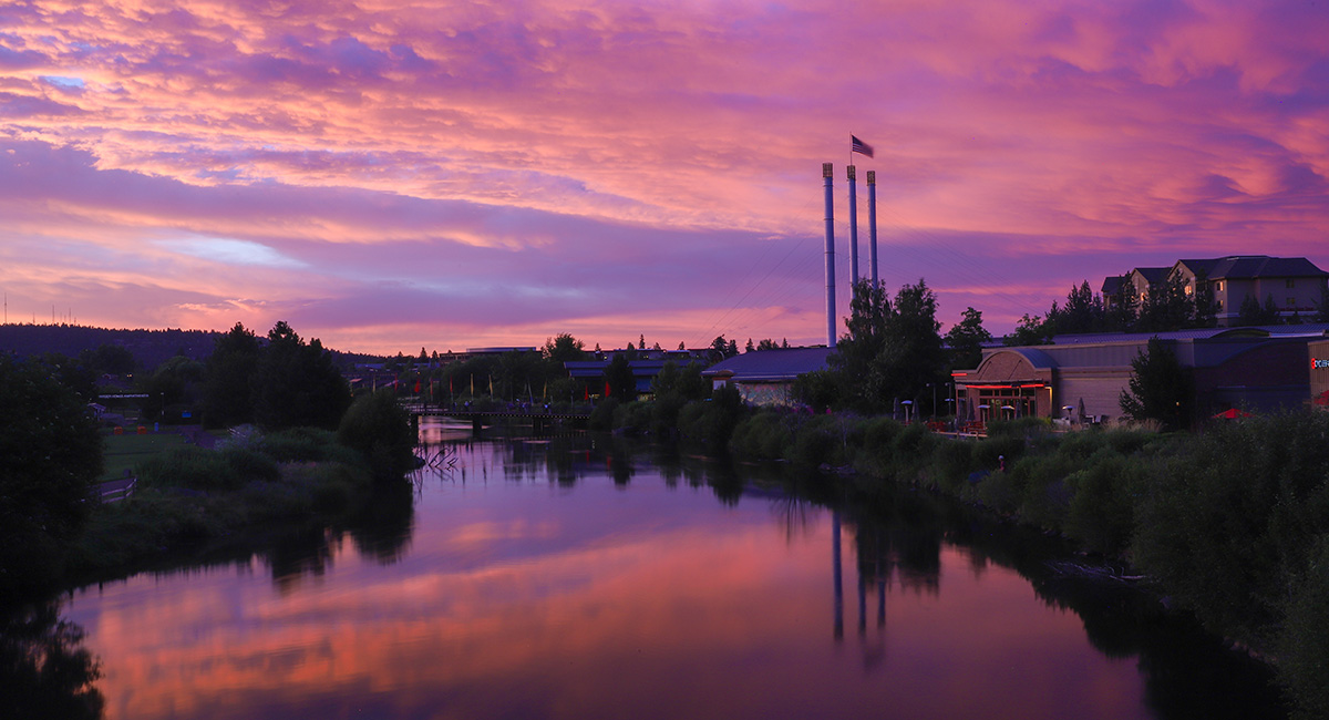 Sunset over a river.