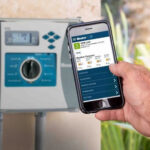 Phone controlling a irrigation controller.