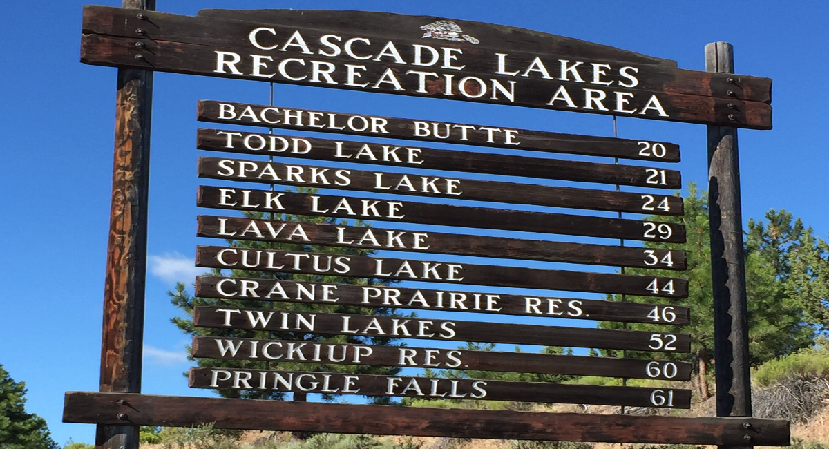 Sign with information on milage distance to area sights and landmarks.