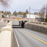 Franklin Avenue undercrossing. Street goes underneath the Bend Parkway.