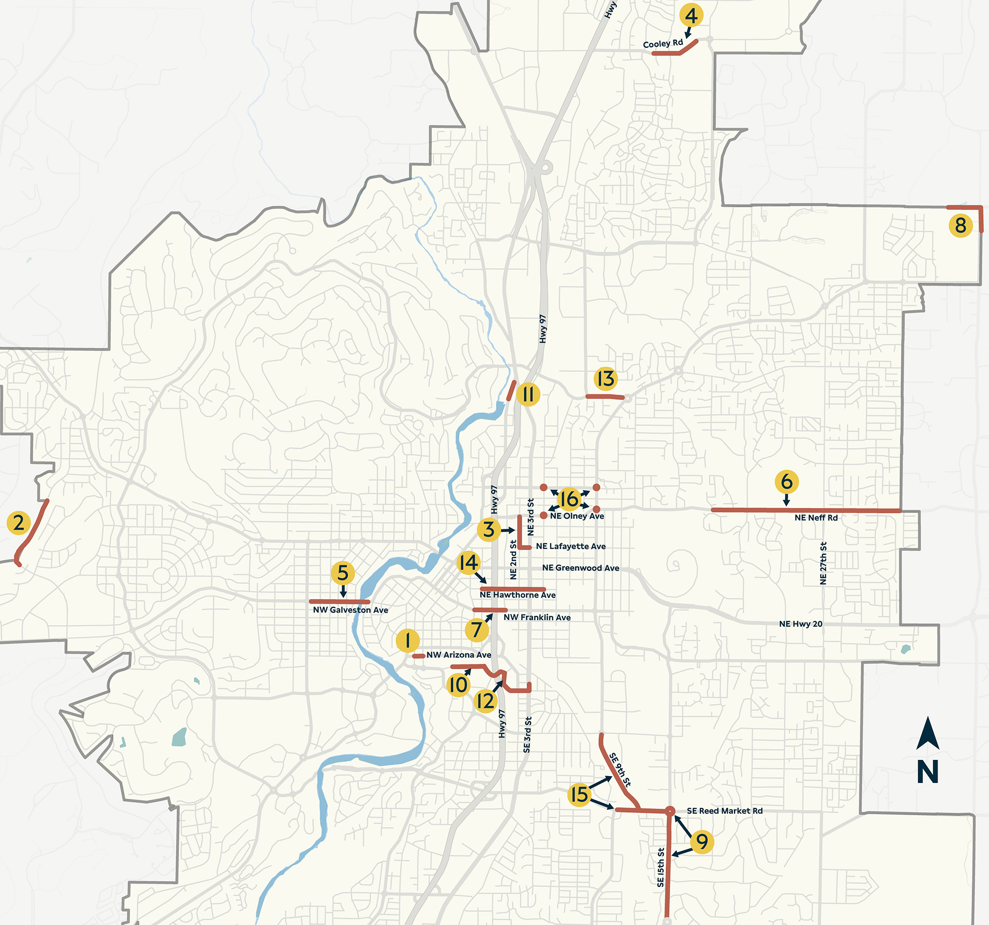 Current and upcoming construction projects in Bend, starting in October 2026.